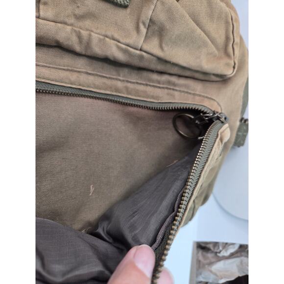 Da-Nang Bag Recycled Green Military Wear Satchel Multi Pockets Snap Zip Vintage - Picture 8 of 16